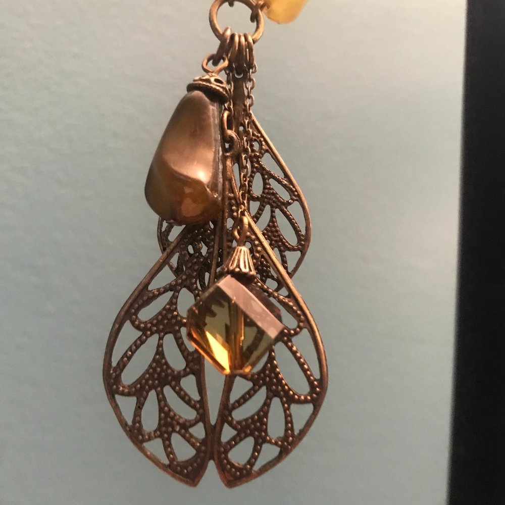 16IN. OLIVE & BROWN NECKLACE